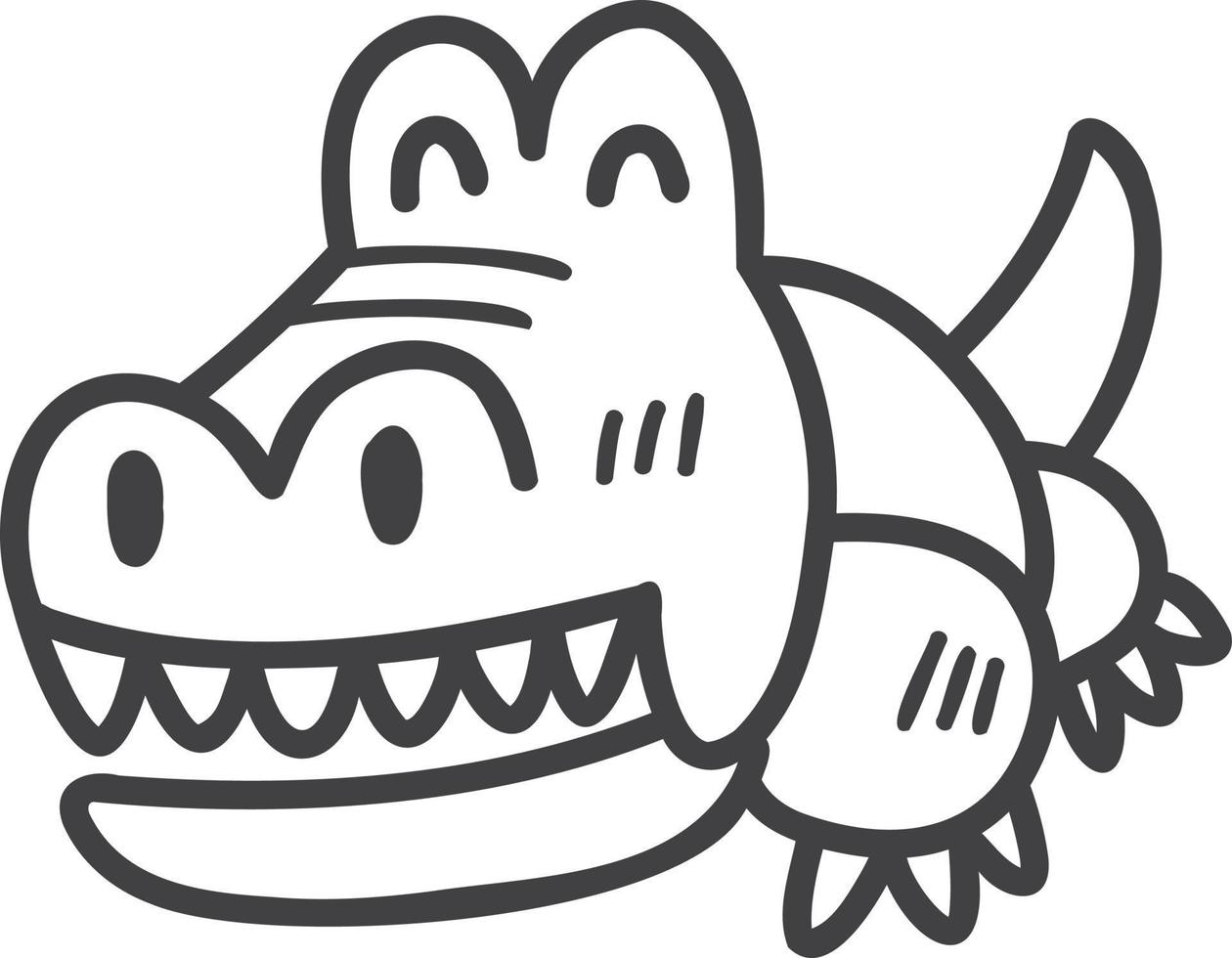 Hand Drawn crocodile toys for children illustration vector