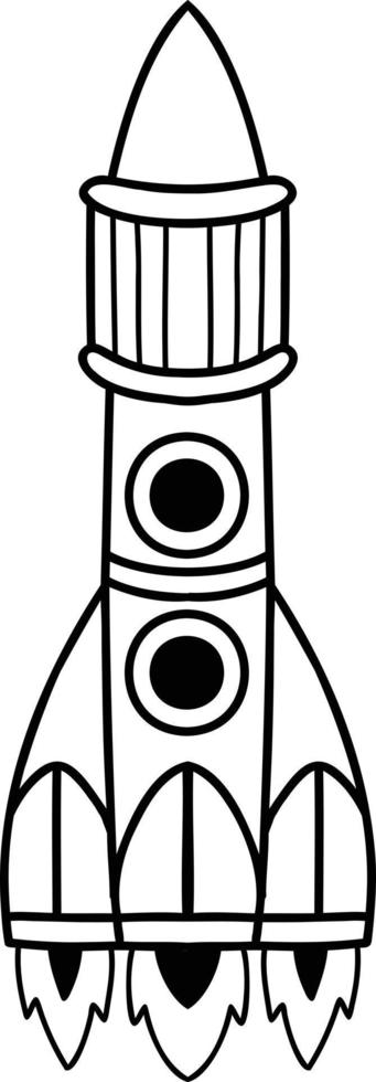 Hand Drawn rockets are flying into space illustration vector