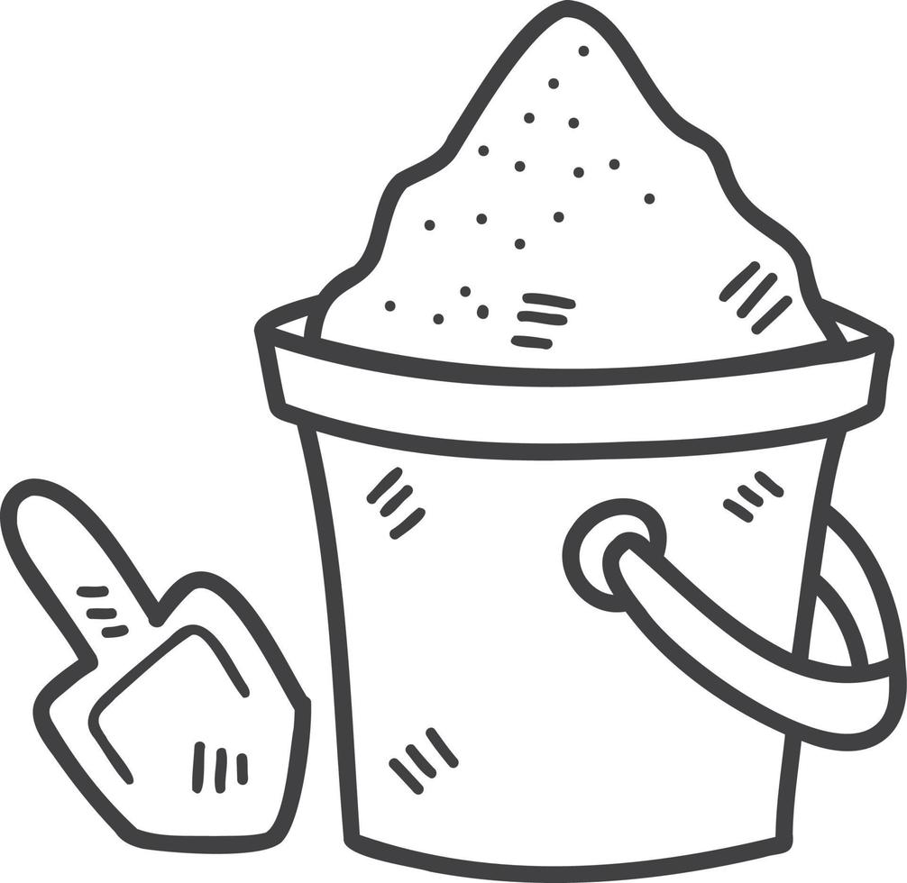 Hand Drawn Sand Bucket And Scoop Tool Illustration 12691773 Vector Art Hand Drawn Sand Bucket And Scoop Tool Illustration Vector
