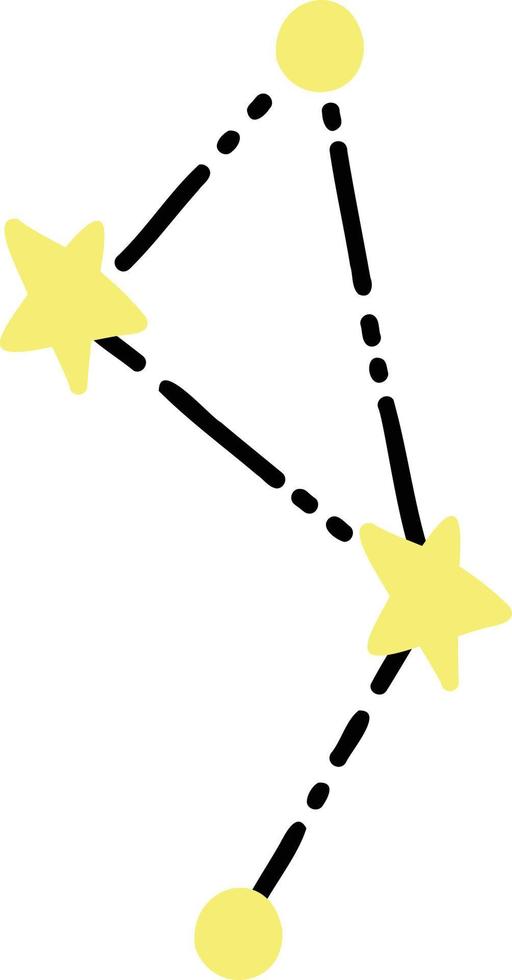 dibujado a mano ilustración de constelación vector