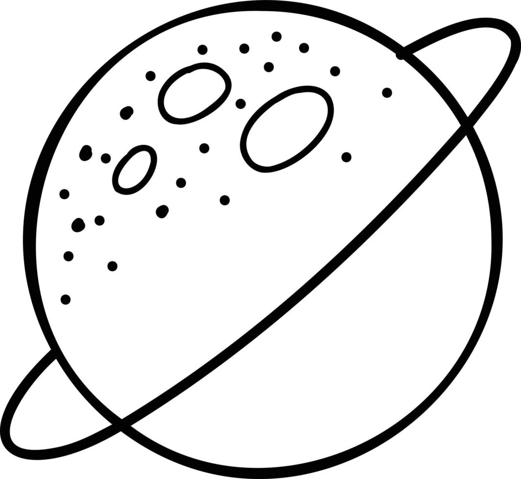 Hand Drawn Planets and rings floating in space illustration vector