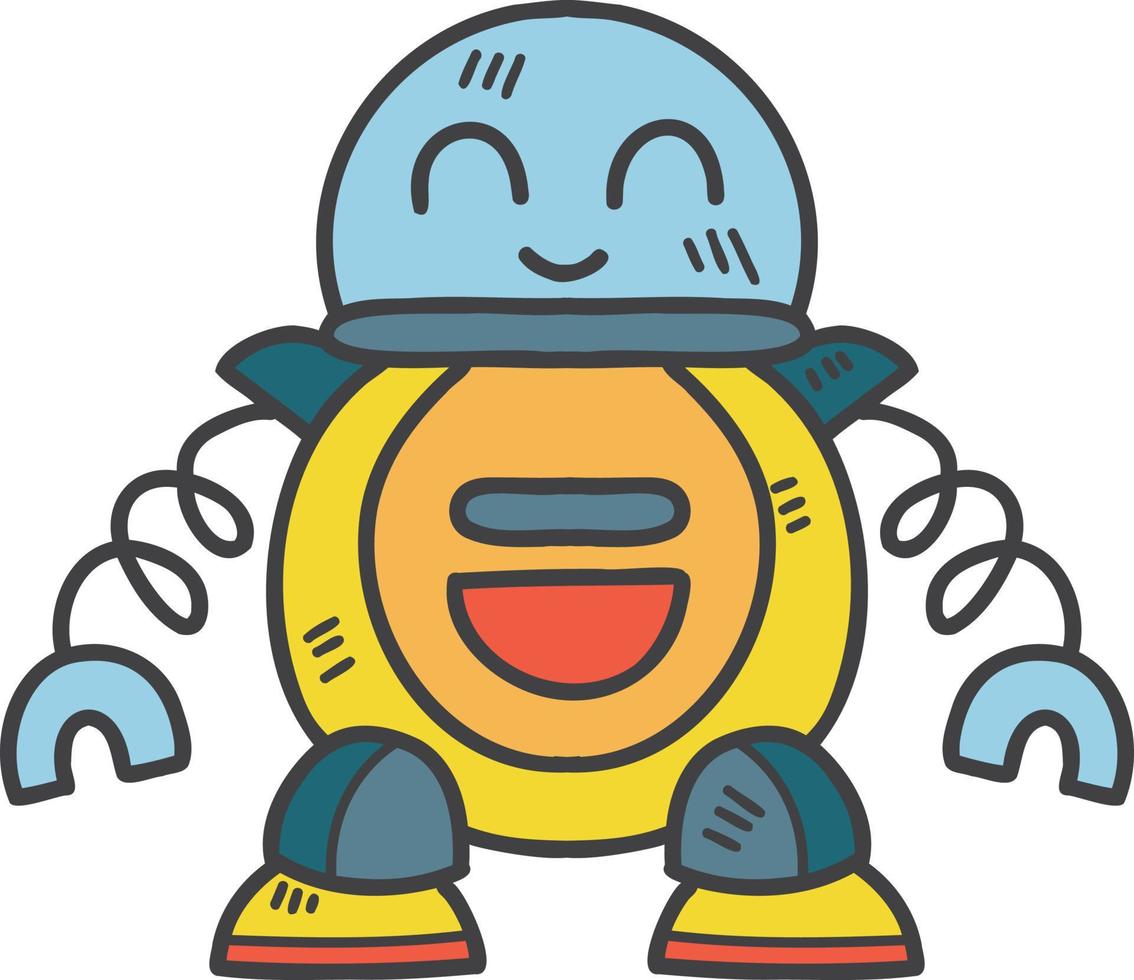 Hand Drawn robot toy for kids illustration vector