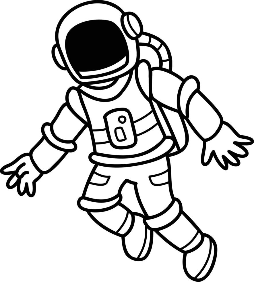 Hand Drawn astronaut floating in space illustration vector