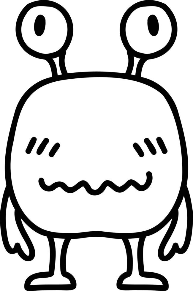 Hand Drawn cute alien illustration vector