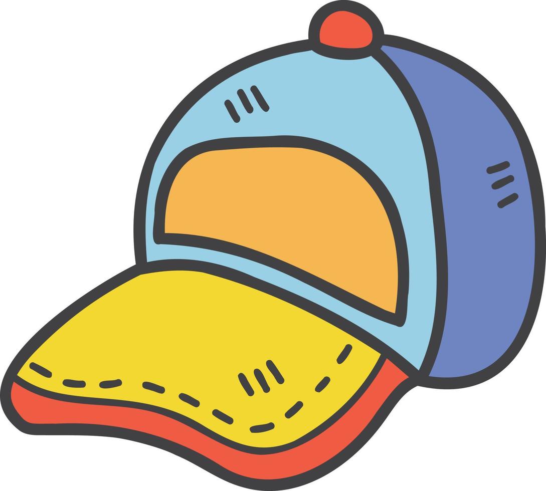 ilustración de gorra de béisbol dibujada a mano vector