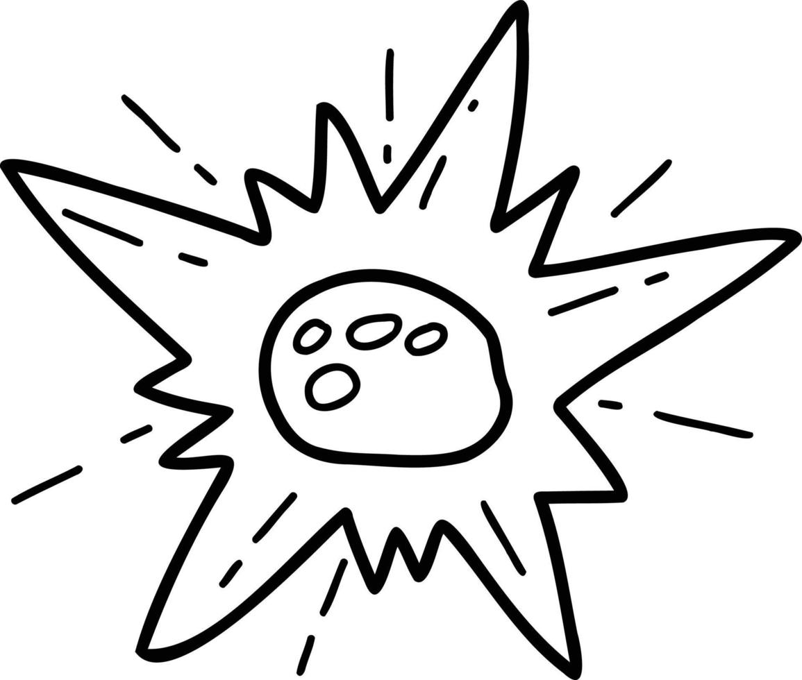 Hand Drawn glowing meteor illustration vector