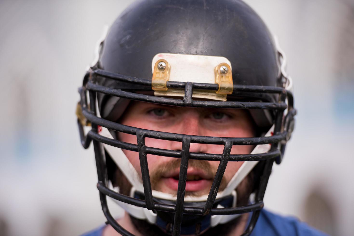 portrait of A young American football player photo