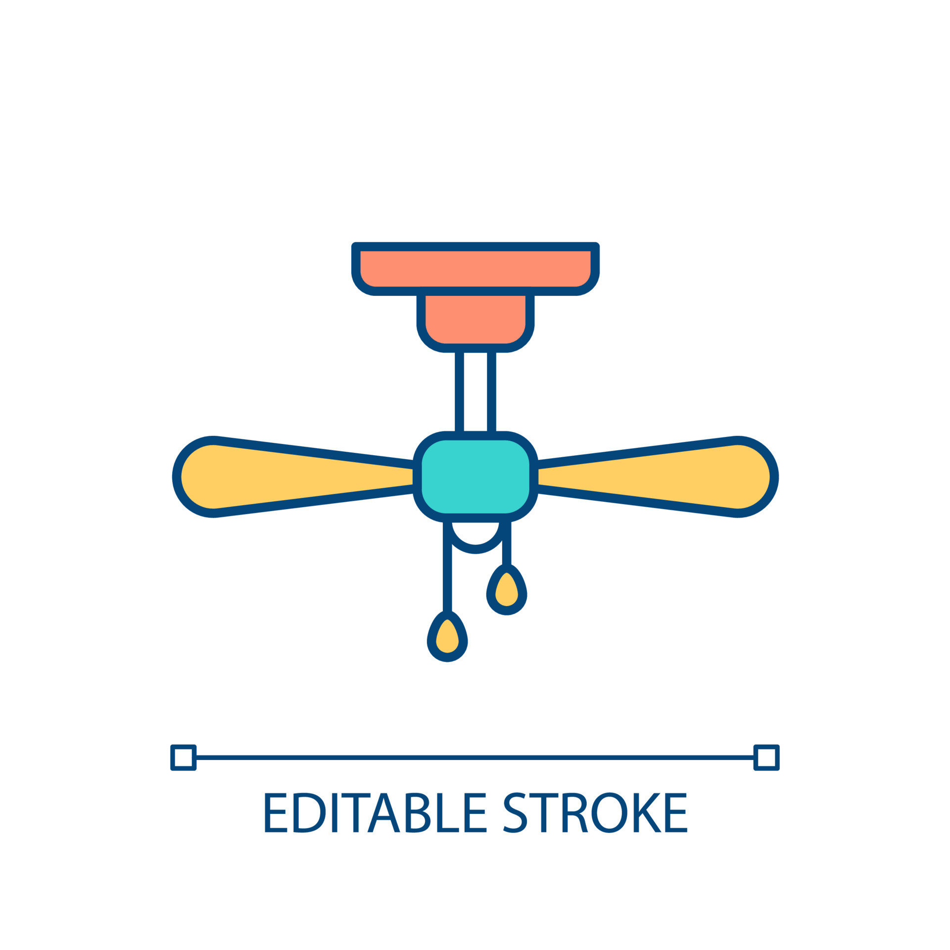icono de color rgb del ventilador de techo. Electrodoméstico