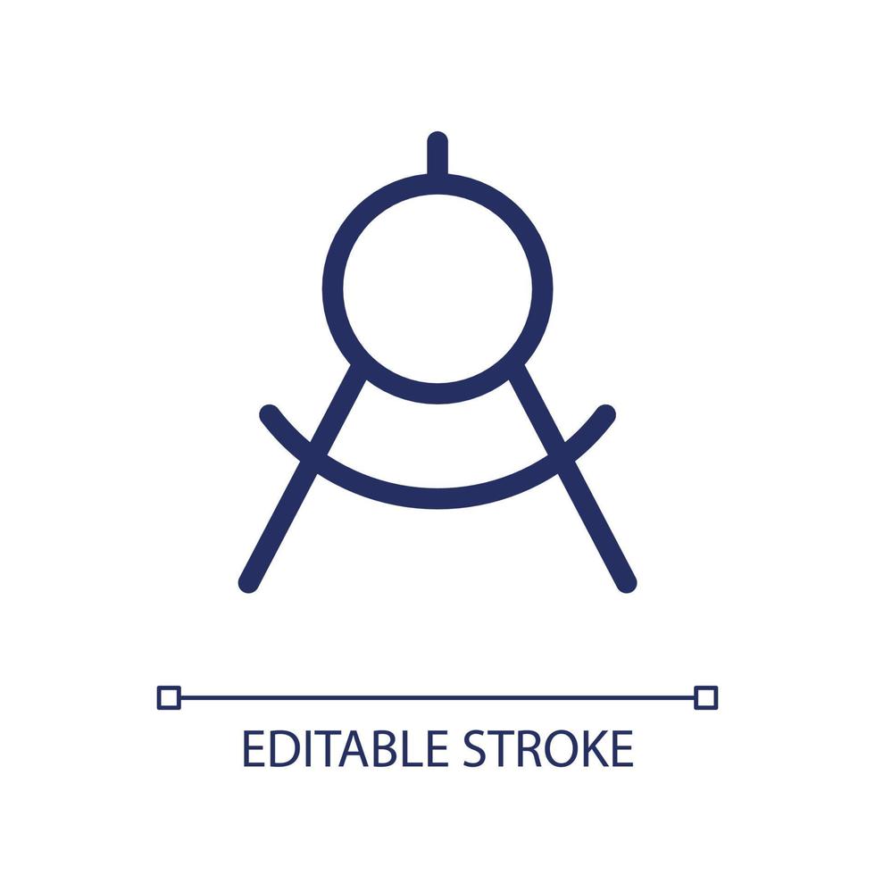 Mathematics class pixel perfect linear ui icon. Math course. Dividers tool. Mathematics. GUI, UX design. Outline isolated user interface element for app and web. Editable stroke. vector