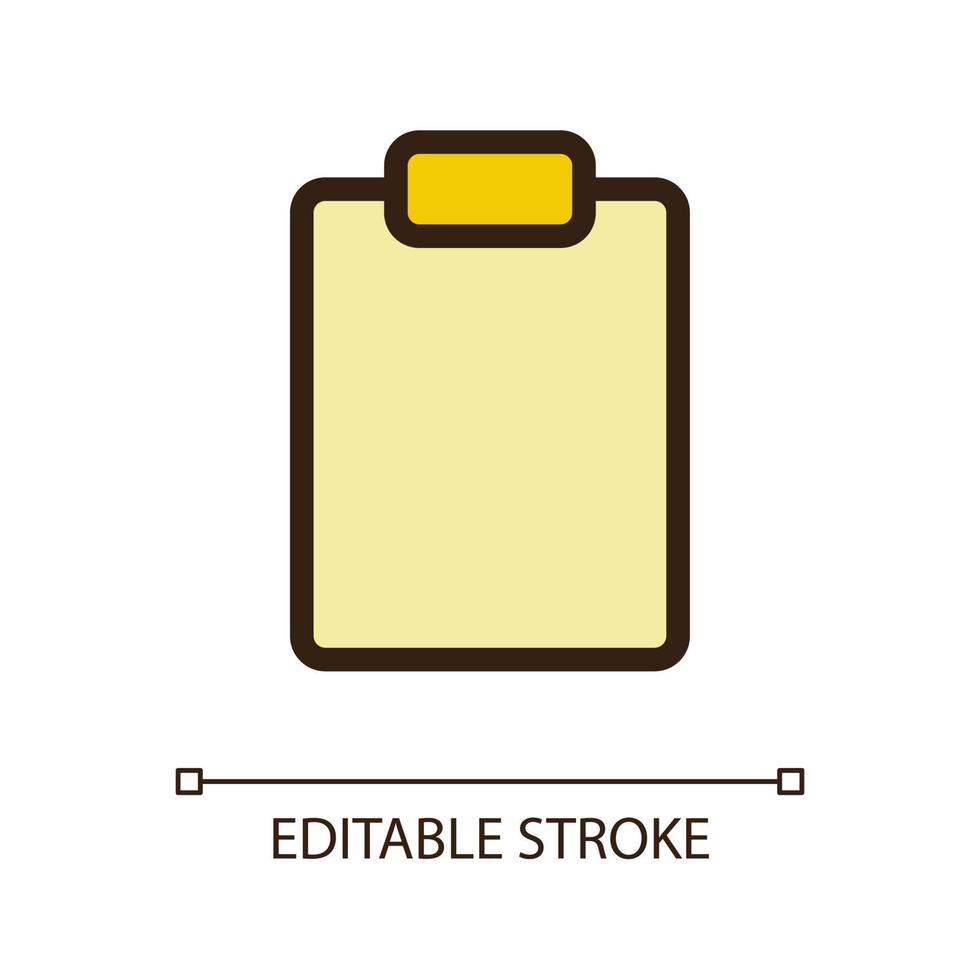 Blank tablet pixel perfect RGB color ui icon. Stationery supply. Paper notebook. Simple filled line element. GUI, UX design for mobile app. Vector isolated pictogram. Editable stroke.