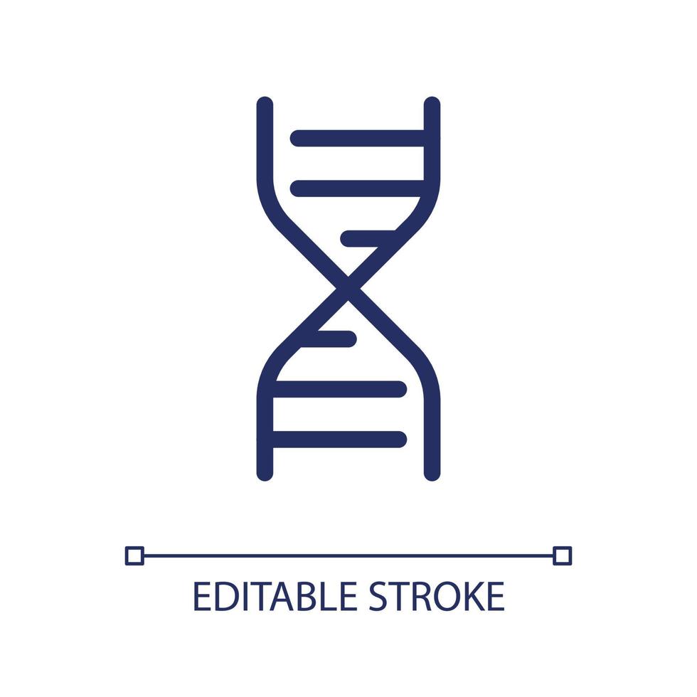 DNA structure pixel perfect linear ui icon. Biology course. Genetics exploration. GUI, UX design. Outline isolated user interface element for app and web. Editable stroke. vector