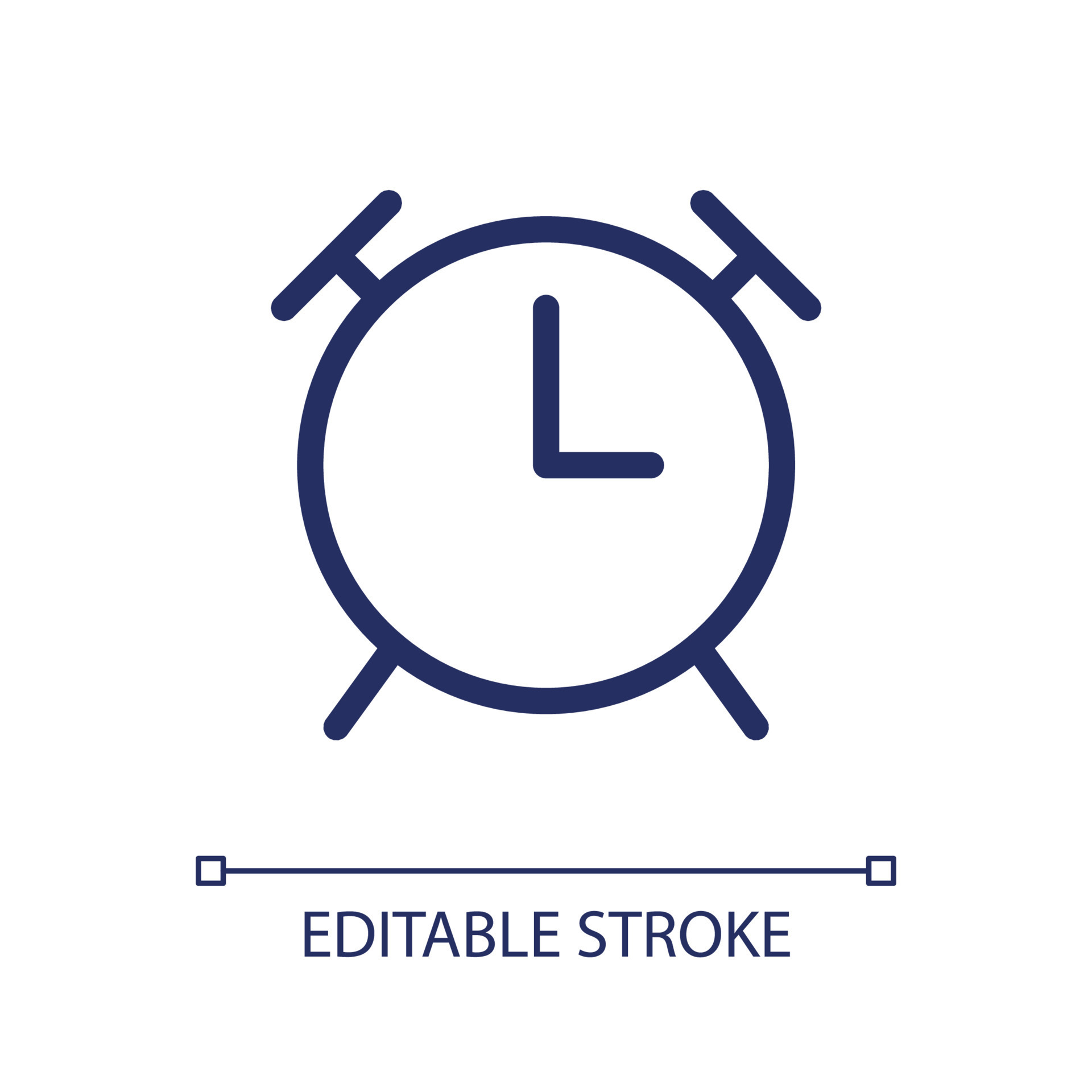 Alarm clock pixel perfect linear ui icon. Wake up in morning routine