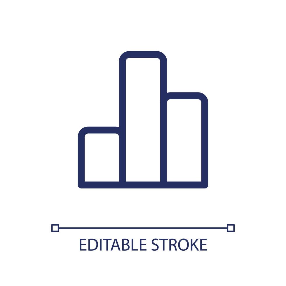 Column graph pixel perfect linear ui icon. Bar chart. Math lesson. Data visualization. GUI, UX design. Outline isolated user interface element for app and web. Editable stroke. vector