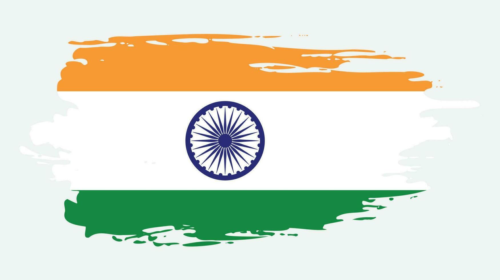 Colorful hand paint India grunge flag vector