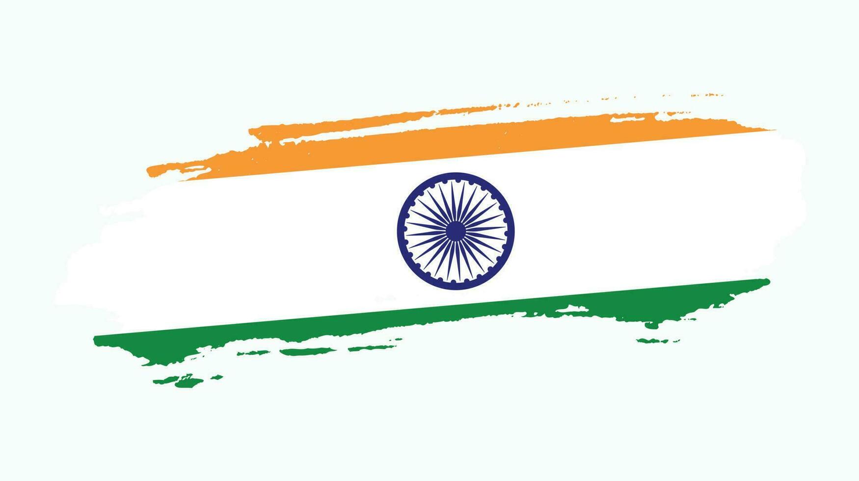Vintage brush effect Indian flag vector
