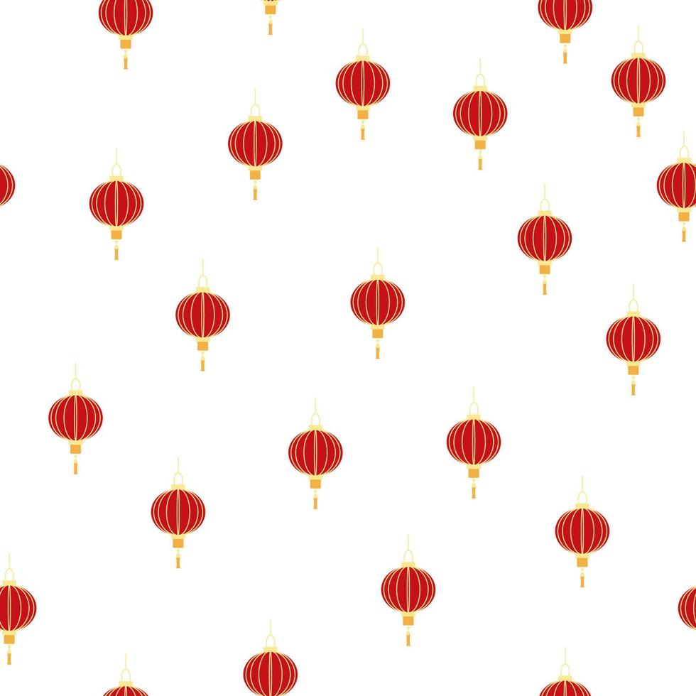 Chinese seamless pattern with feng shui paper lantern vector