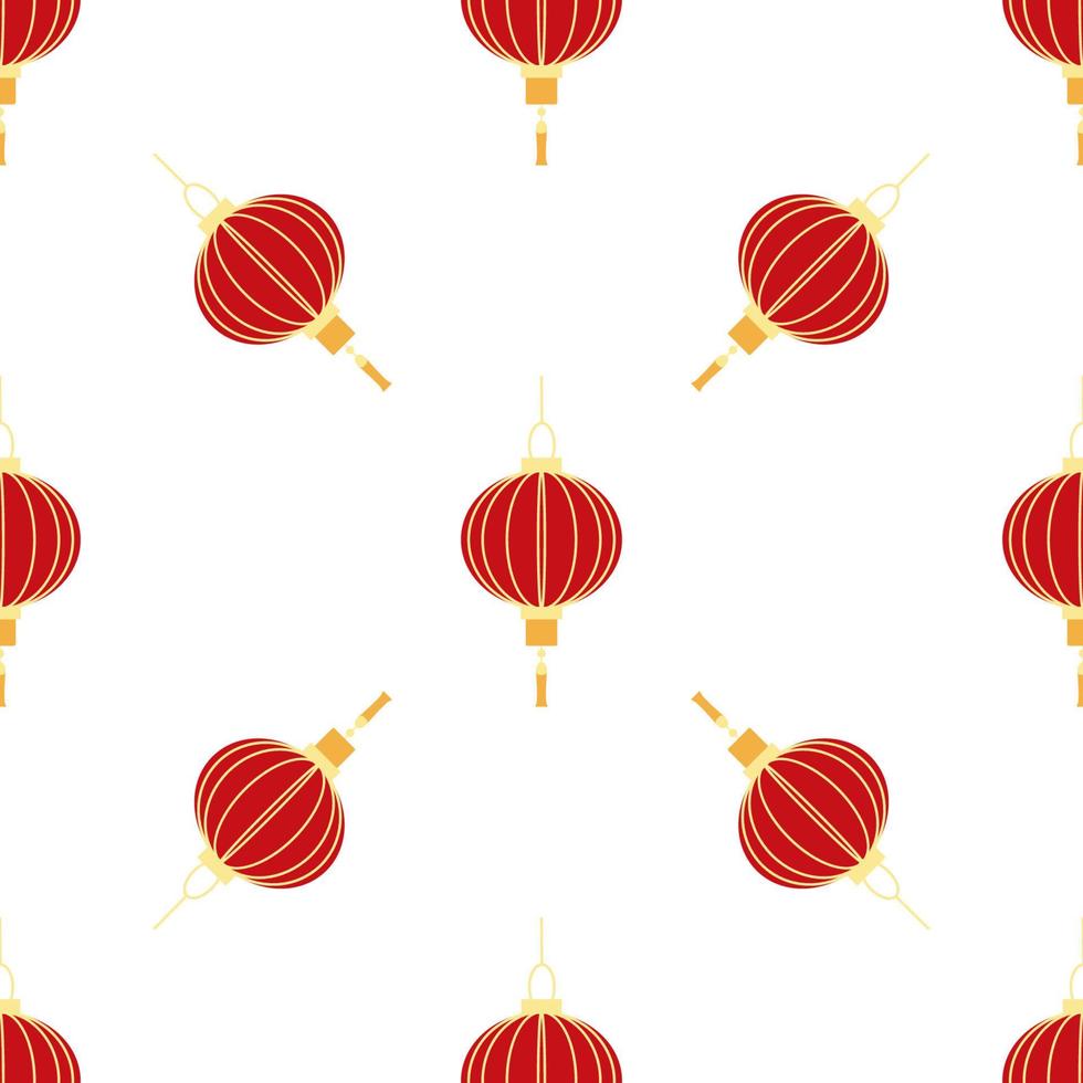 Chinese seamless pattern with feng shui paper lantern vector