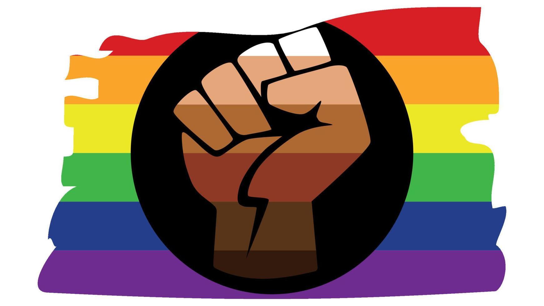 QTPOC, QPOC lgbt flag. for people who are non-Caucasian meaning QTPOC includes Black, Latinx, Asian, Indigenous vector