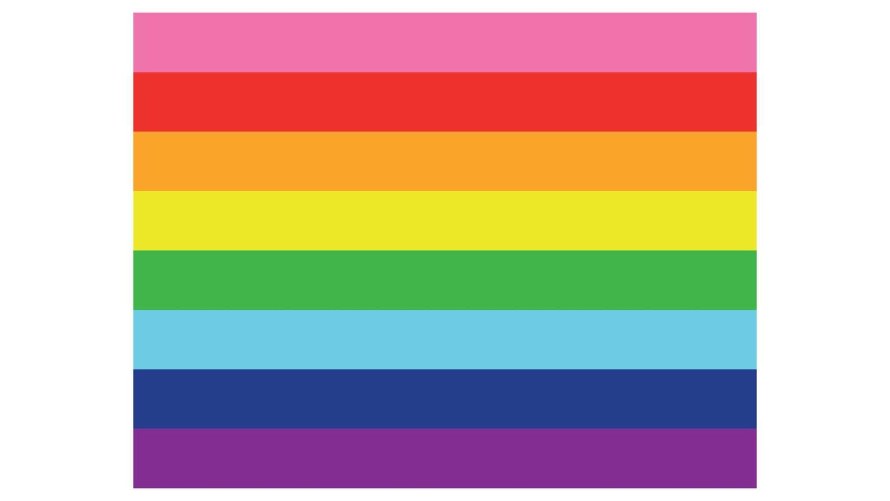 Gilbert Baker Pride Flag. Standard Proportions for Gay Flag vector