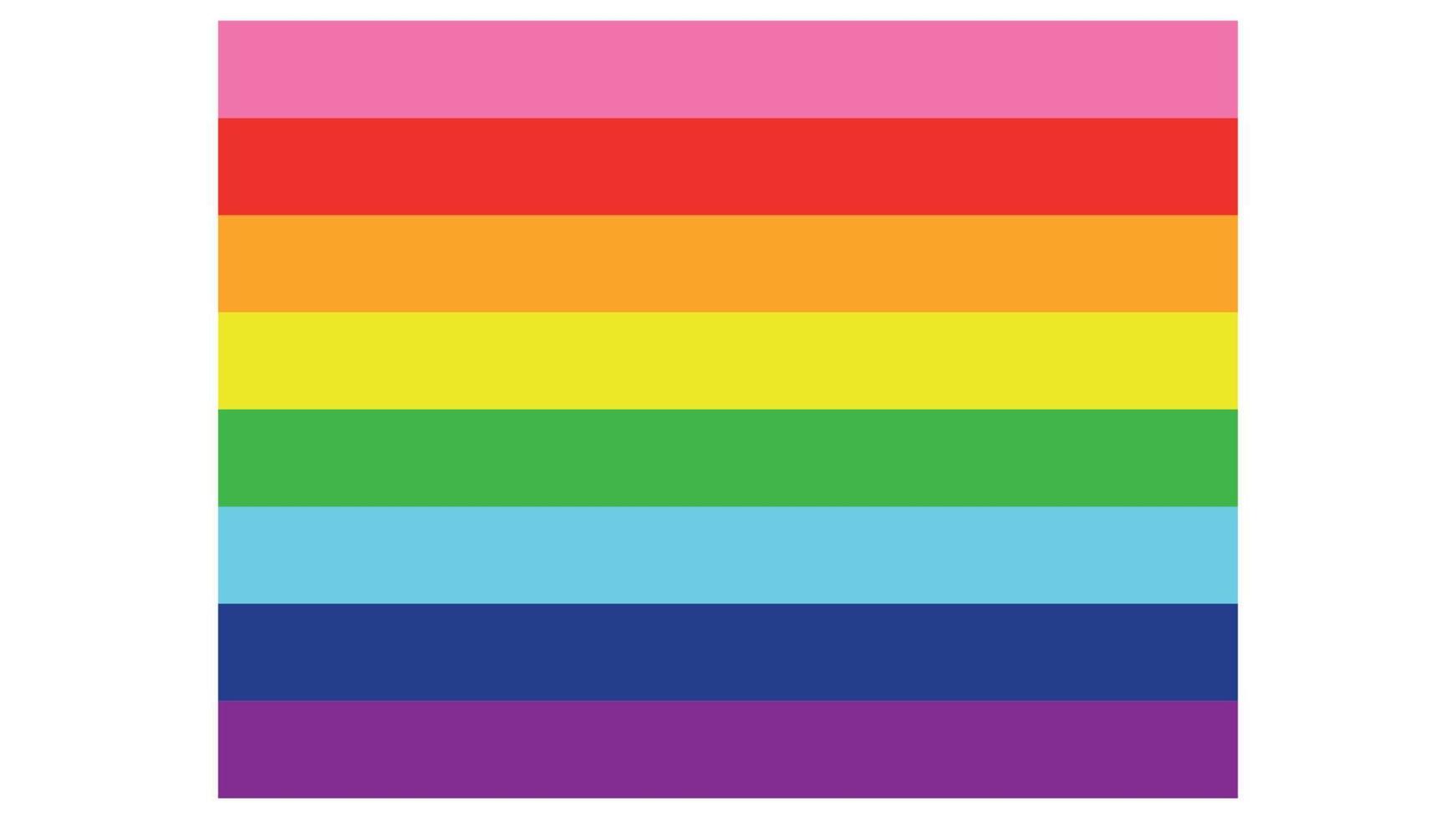 Gilbert Baker Pride Flag. Standard Proportions for Gay Flag vector