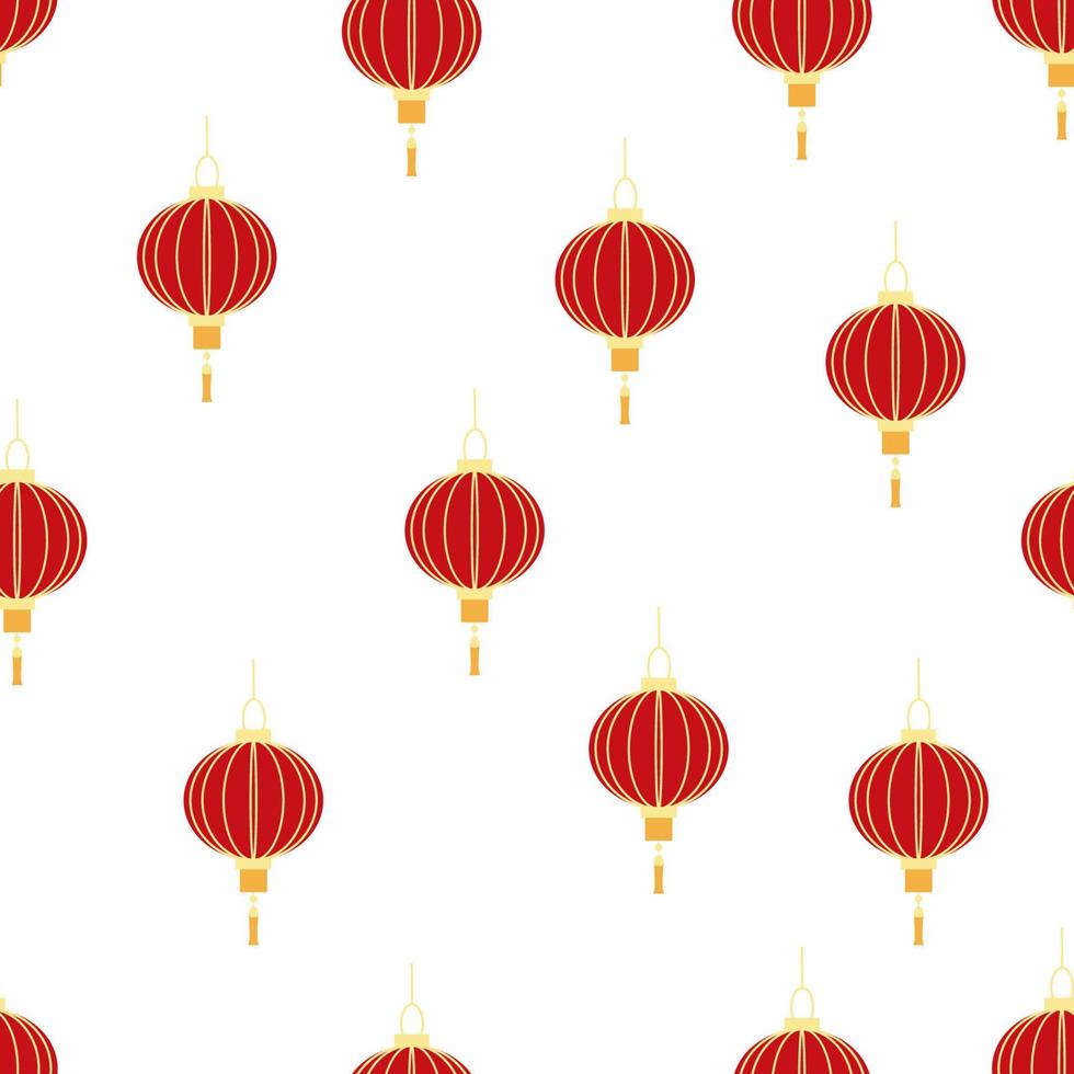 Chinese seamless pattern with feng shui paper lantern vector