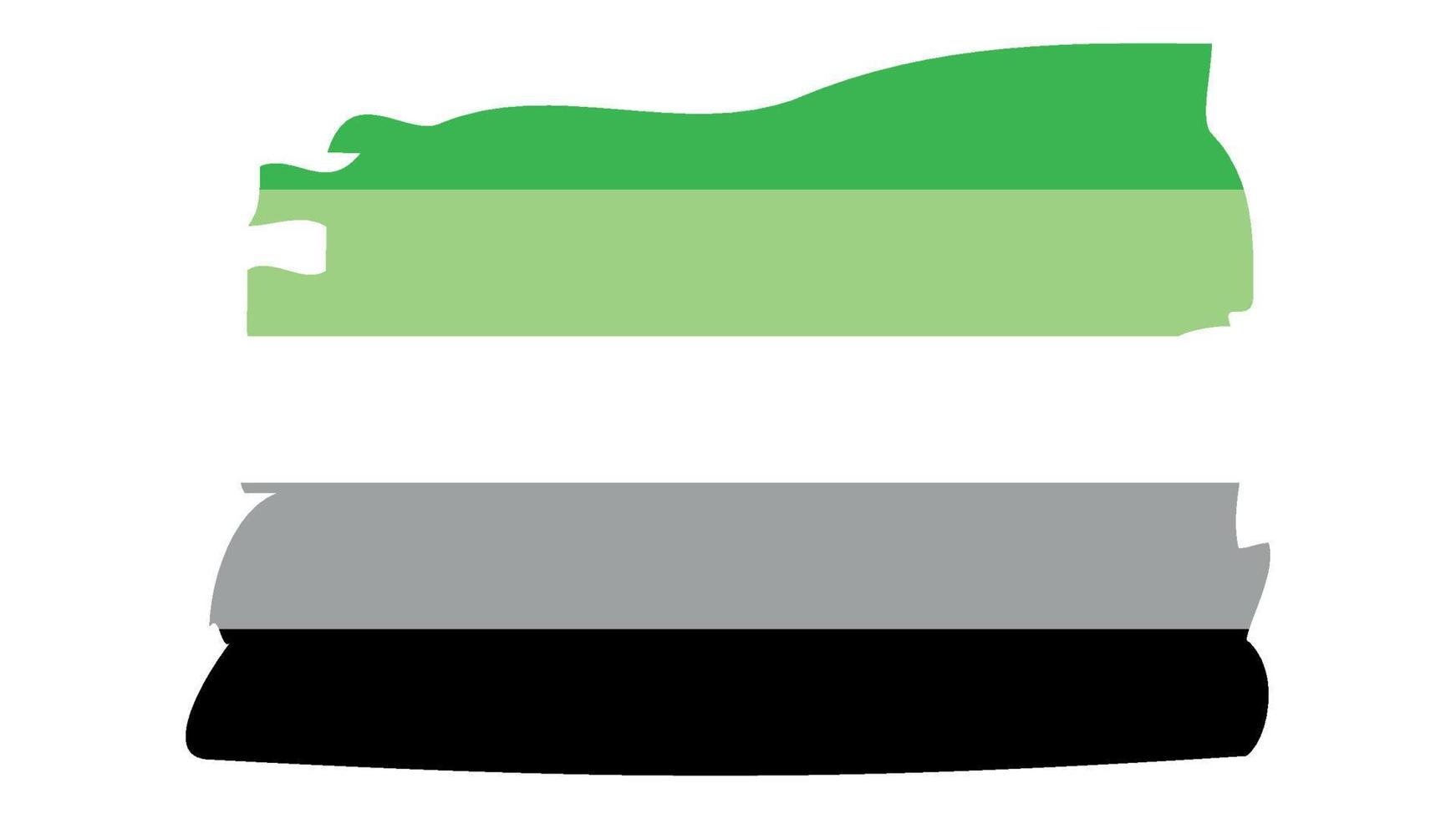 Aromantic Pride Flag illustration. LGBT community. Bright concept background, template for banners, signs design vector