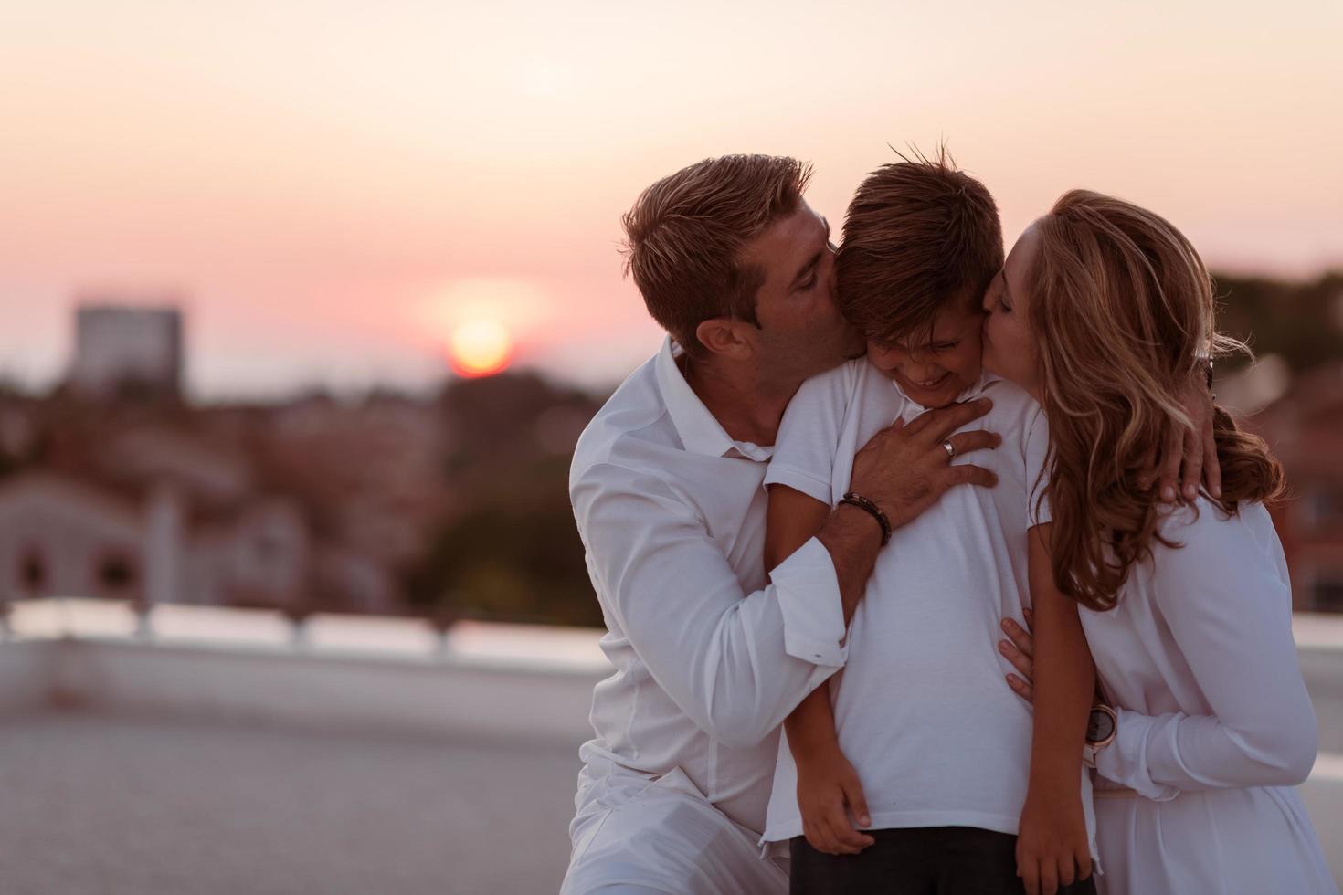 Family enjoying outdoors photo