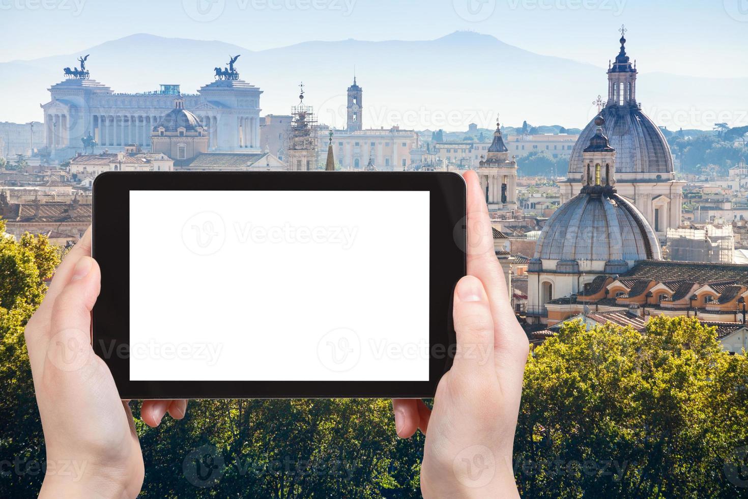 tourist photographs historic center of Rome photo