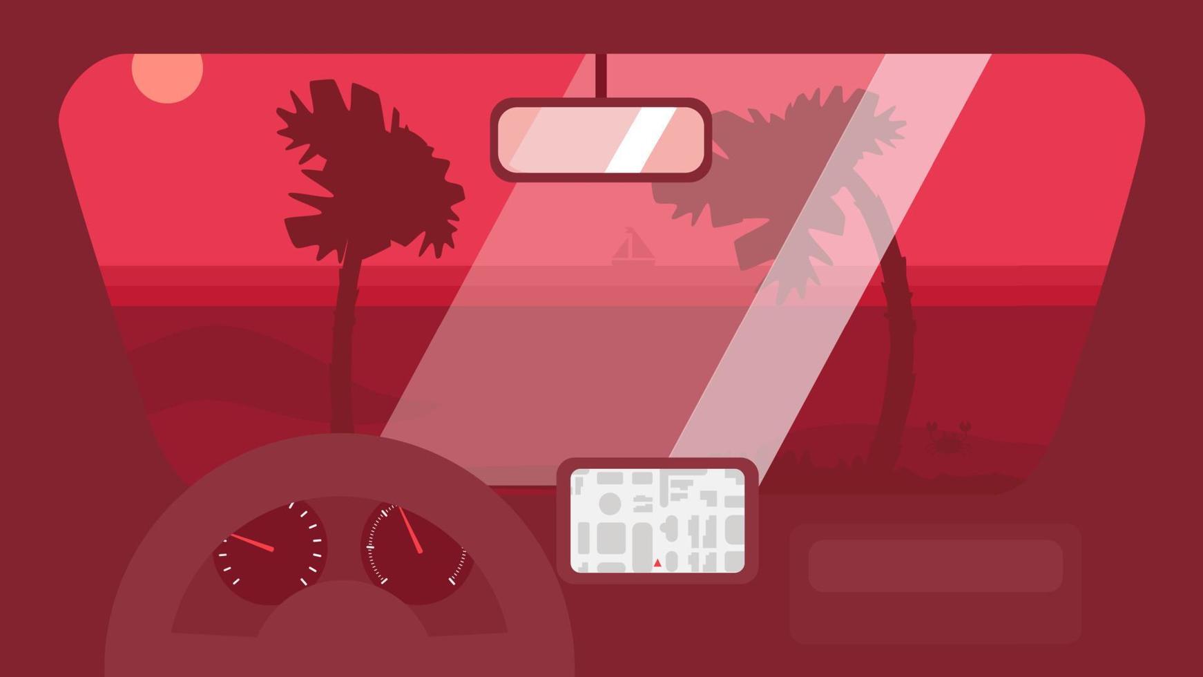 Summer Travel in Car vector