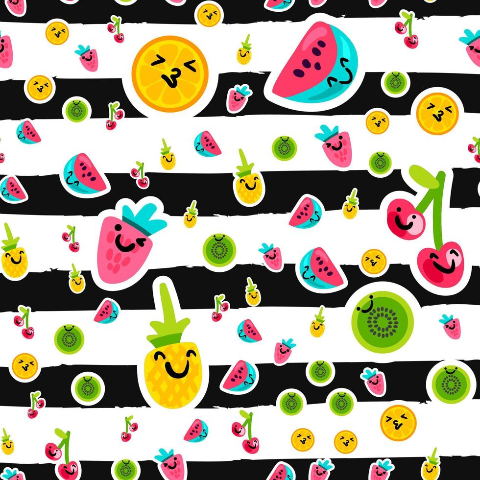 Color fruits seamless vector pattern