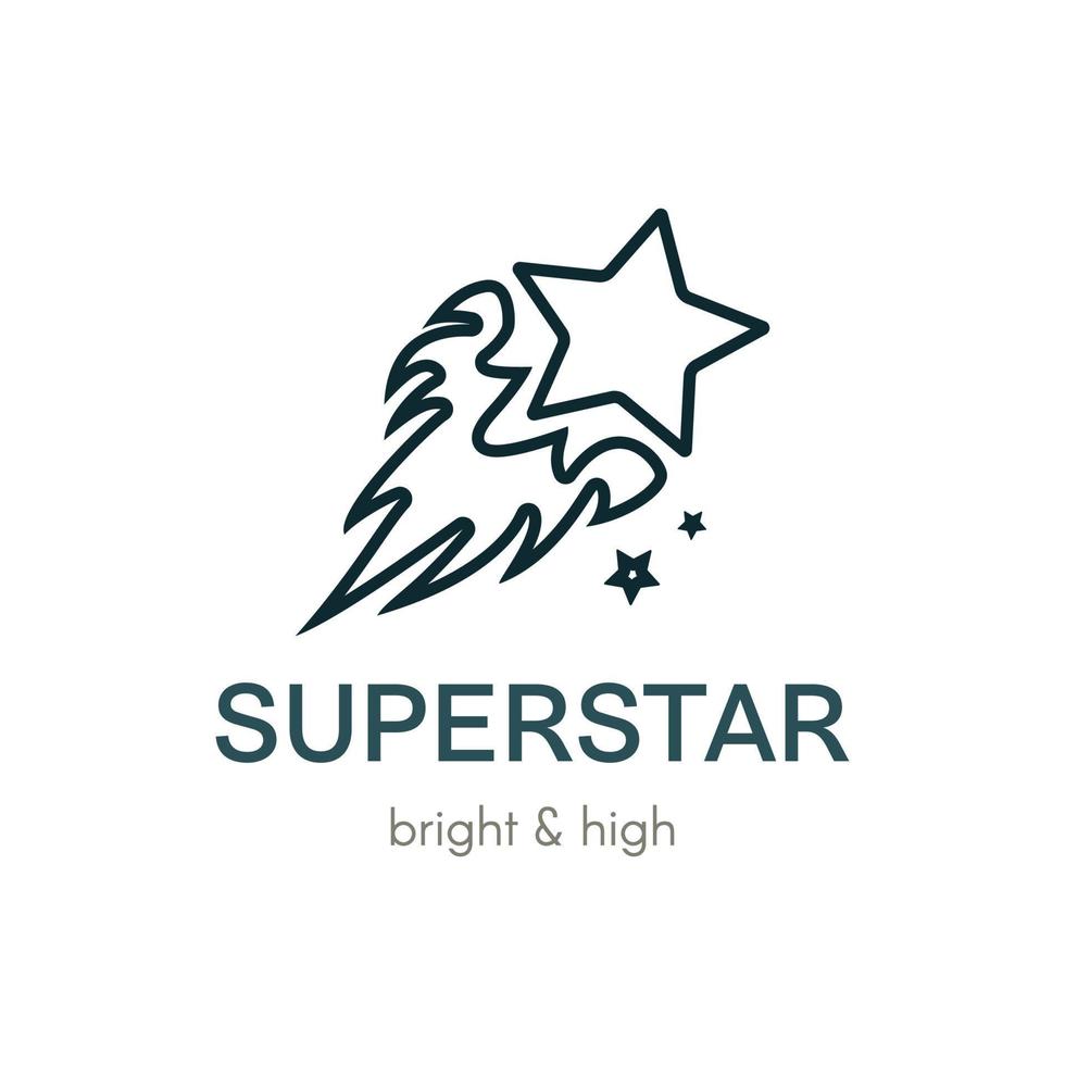 Burning Star flat vector logo design