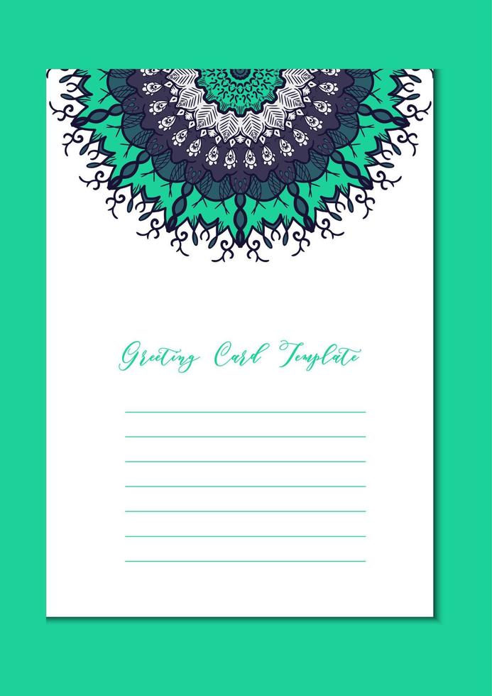 Mandala oriental template card vector