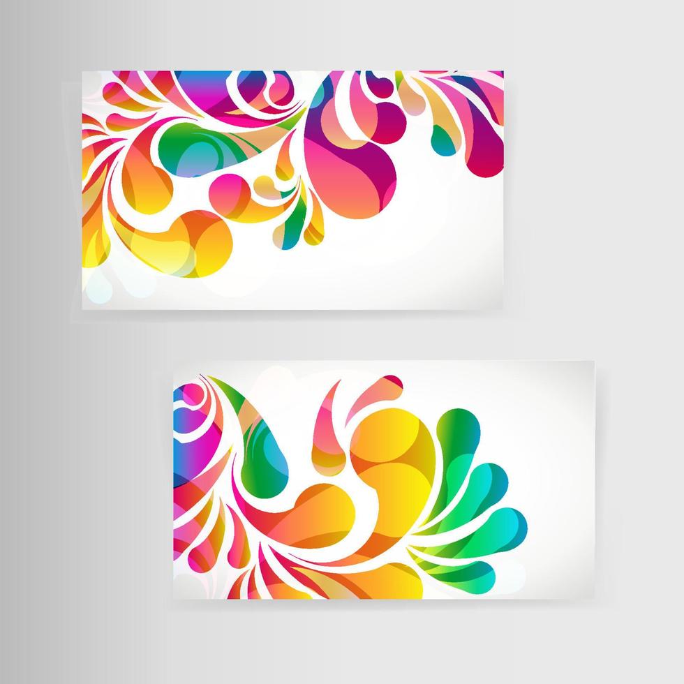 Sample business card with bright teardrop-shaped arches. vector