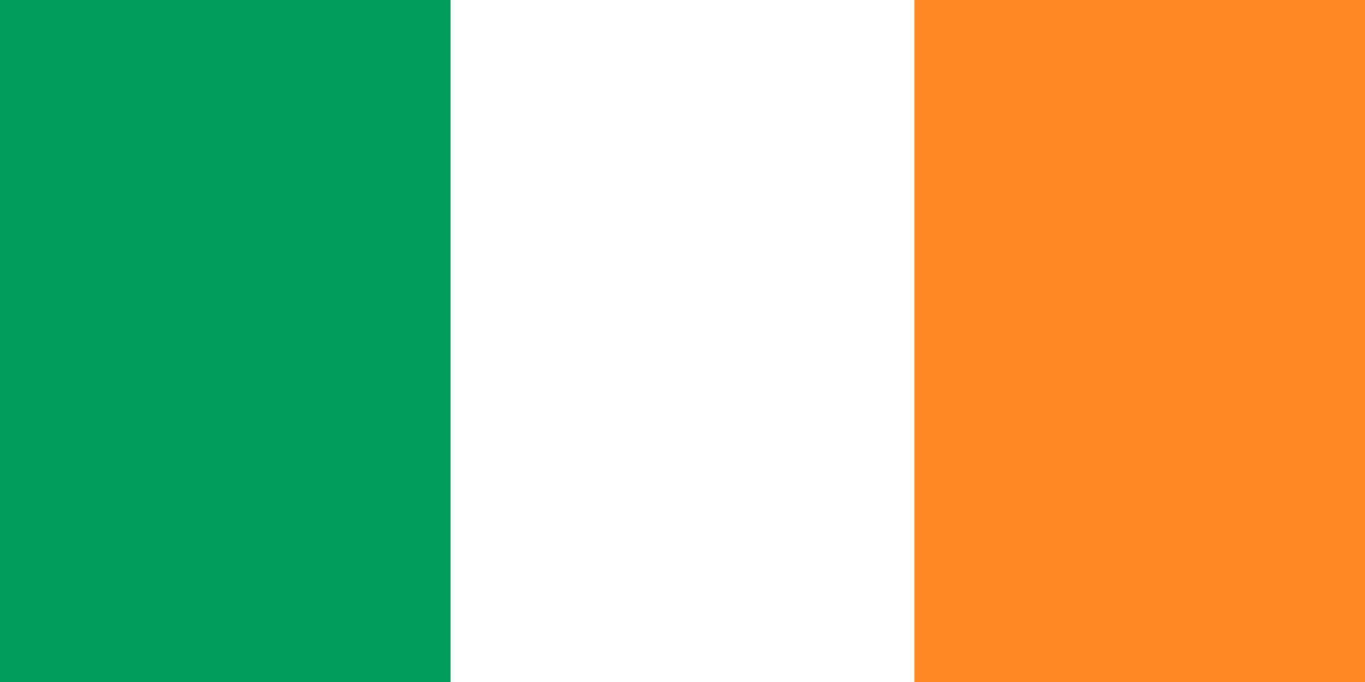 Flag of Ireland. Symbol of Independence Day, souvenir soccer game, button language, icon. vector