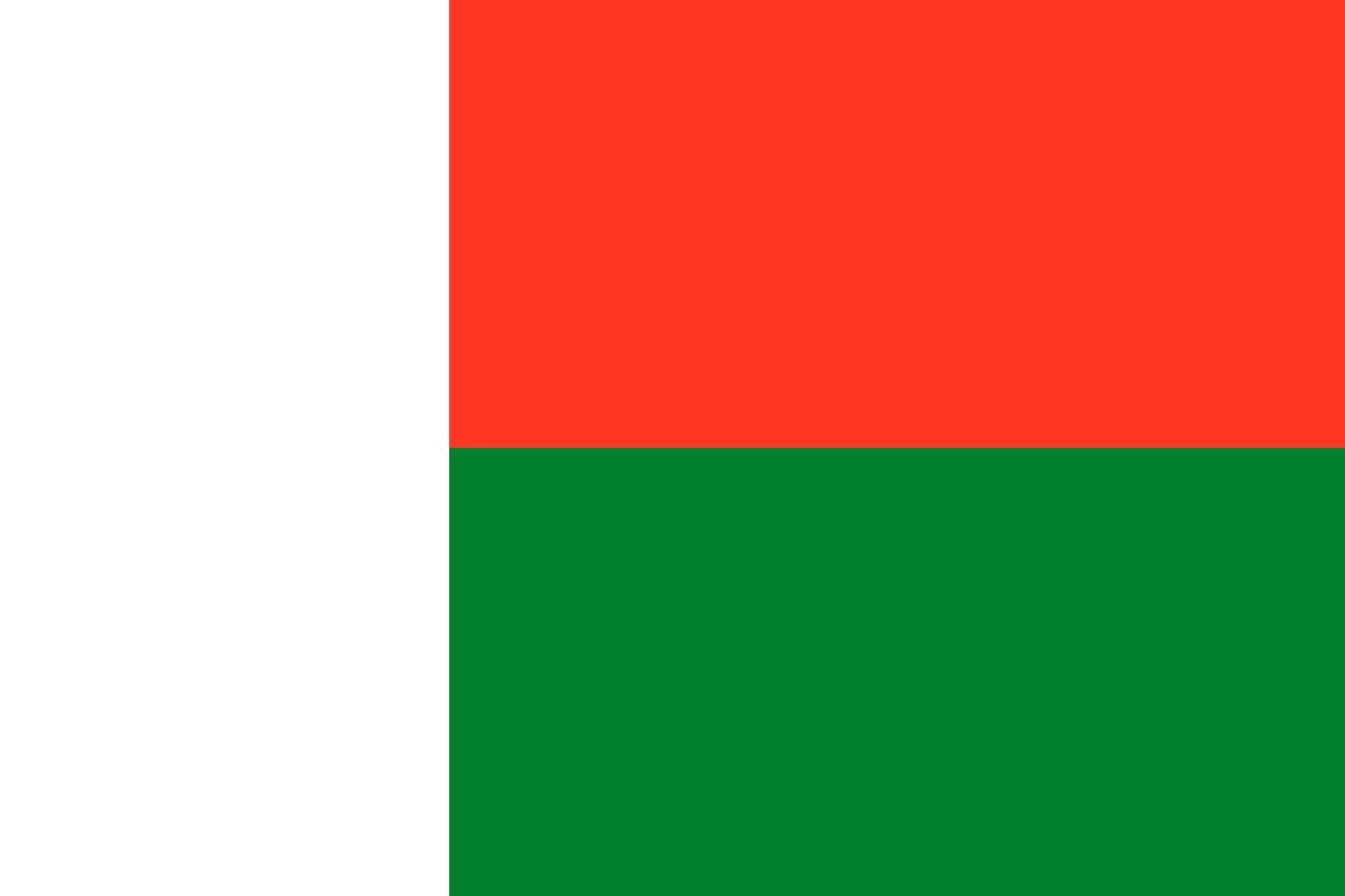Flag of Madagascar. Symbol of Independence Day, souvenir sport game, button language, icon. vector