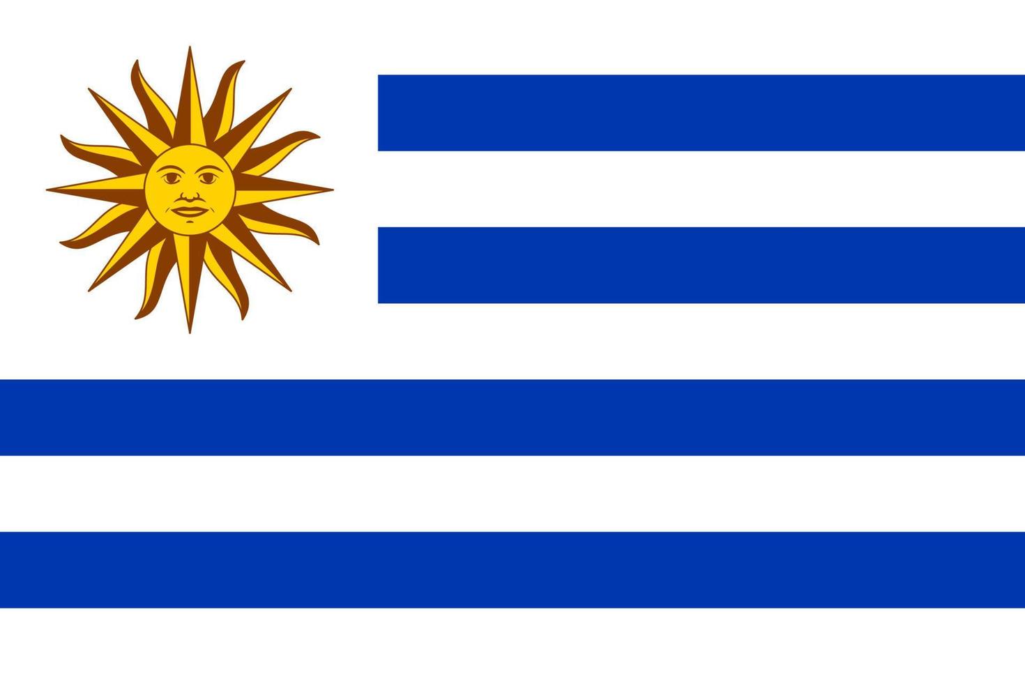 bandera de uruguay símbolo del día de la independencia, partido de fútbol de recuerdo, lenguaje de botones, icono. vector