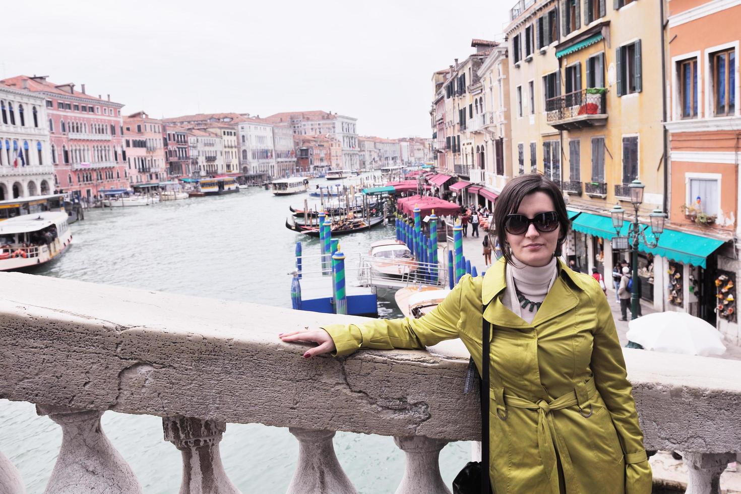 Beautiful woman in Venice photo