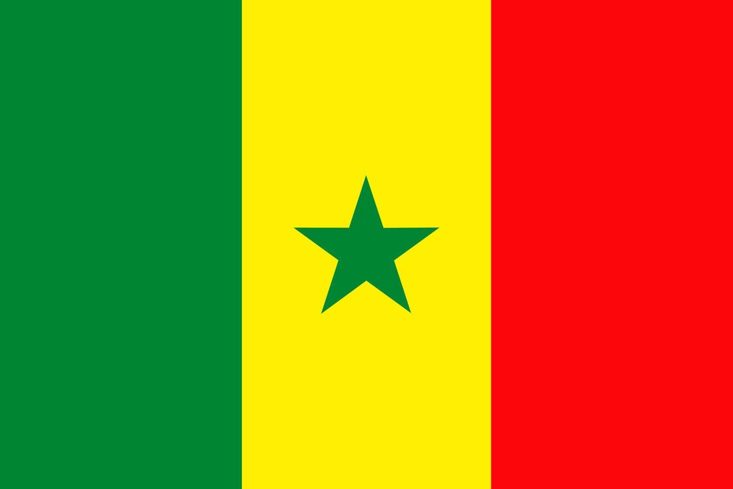 bandera de senegal símbolo del día de la independencia, partido de fútbol de recuerdo, lenguaje de botones, icono. vector