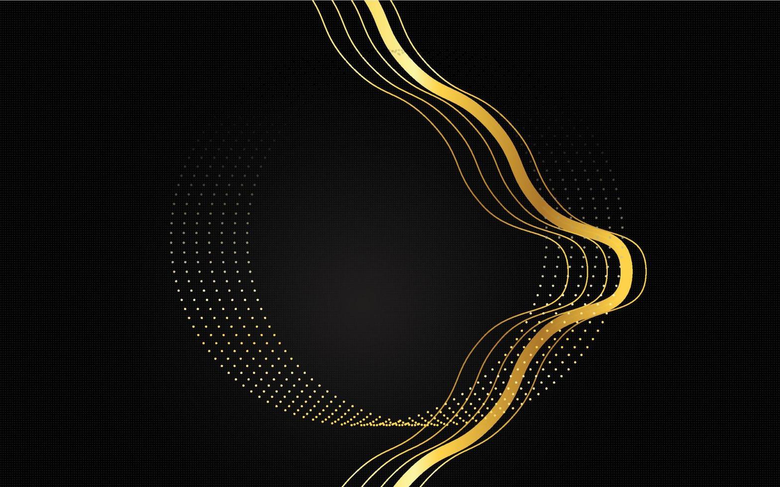 Golden sparkling with golden glitter isolated on black background. Vector golden frame.