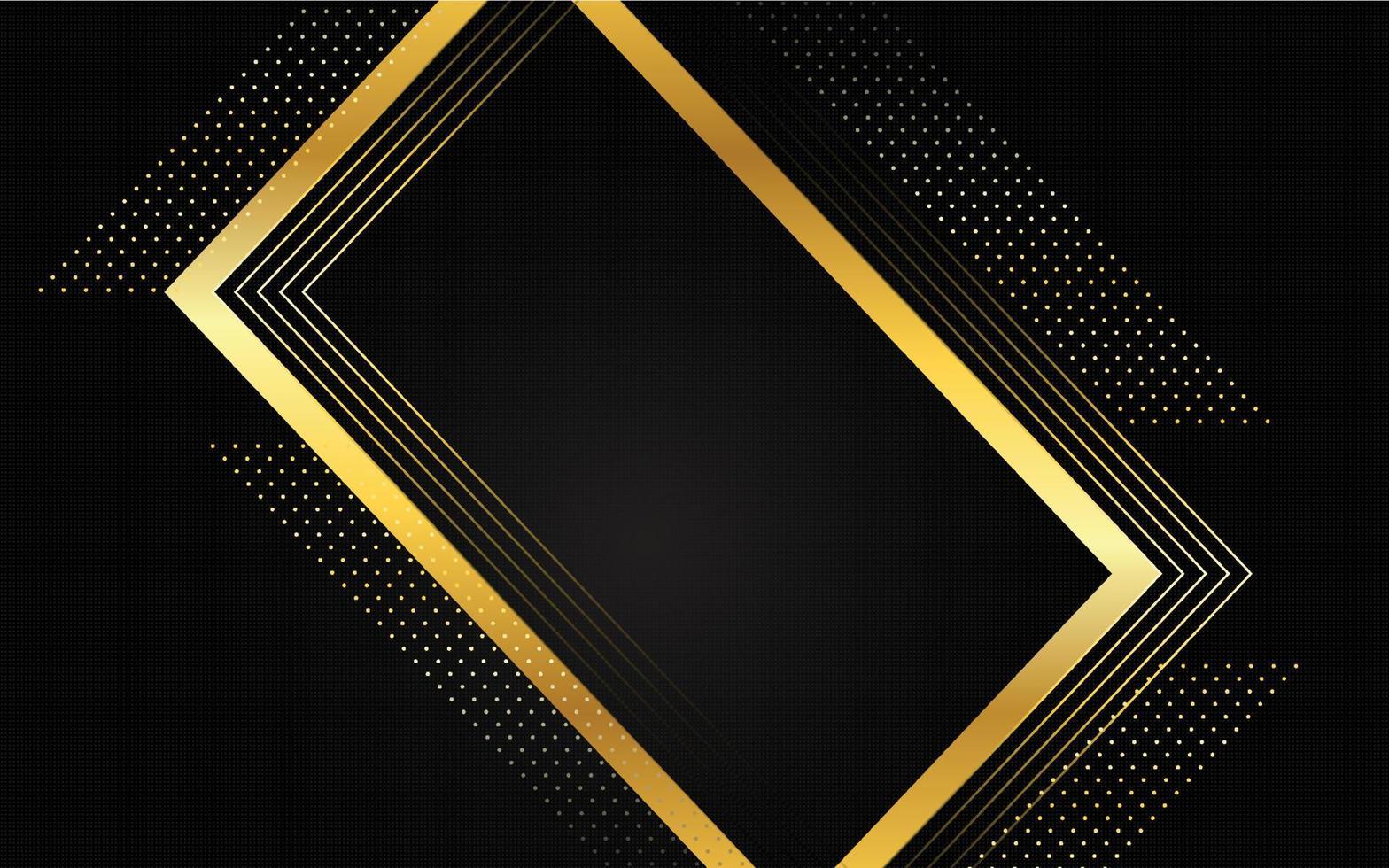 Abstract Black Background with Gold Frame vector