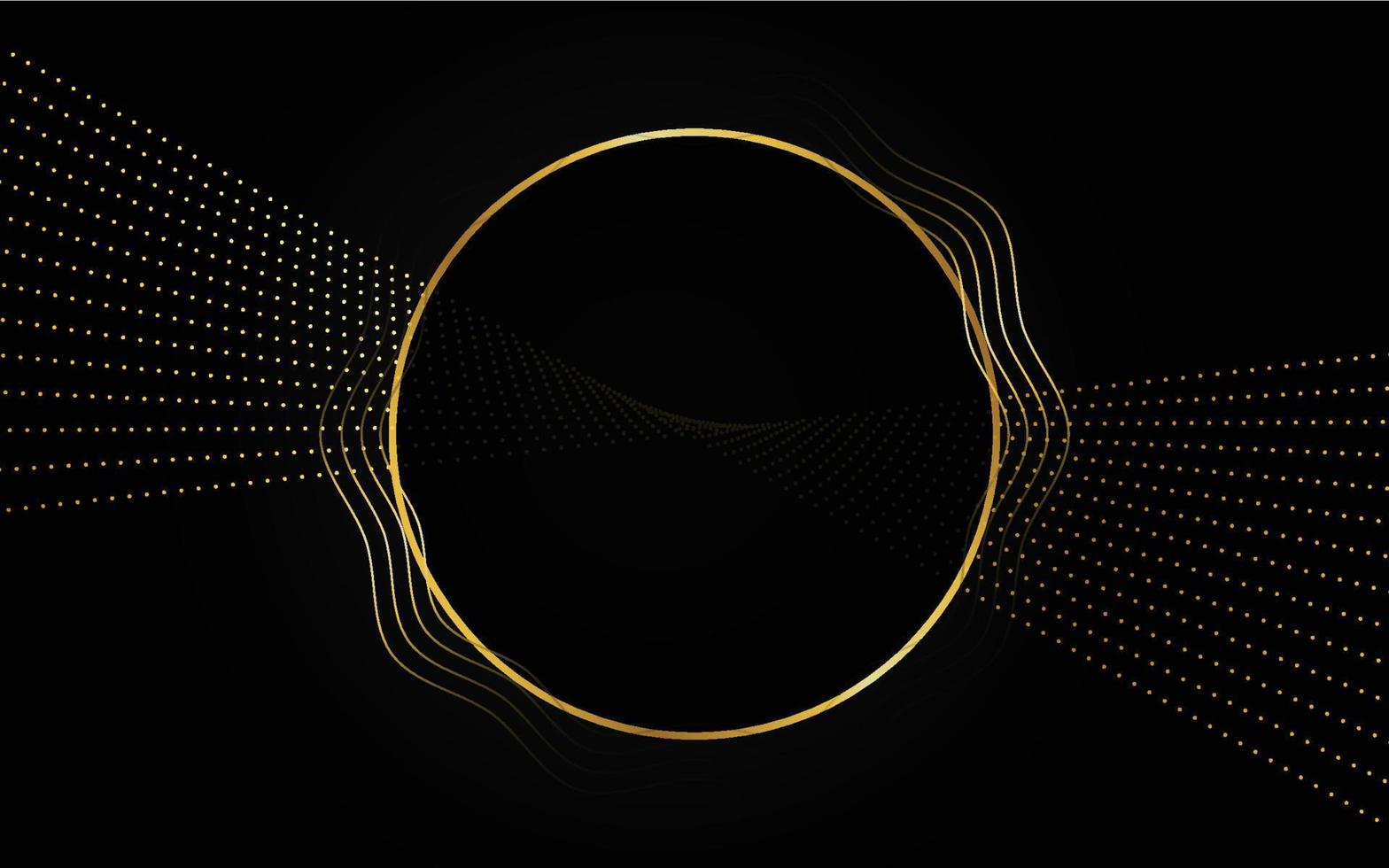 Abstract golden light lines on black background vector