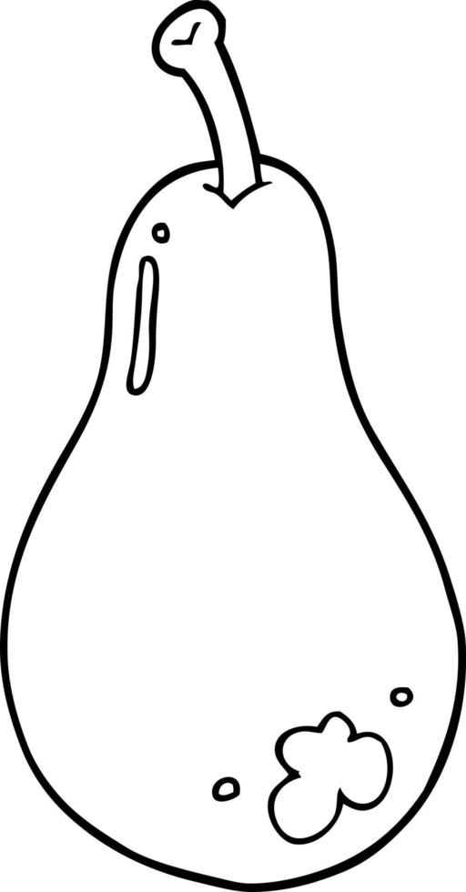 line drawing cartoon pear vector