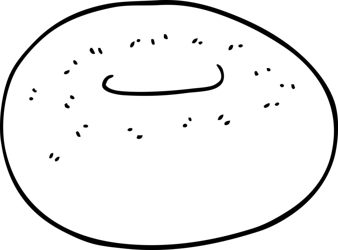 line drawing cartoon donut vector