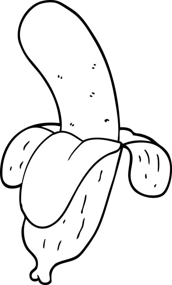 line drawing cartoon banana vector