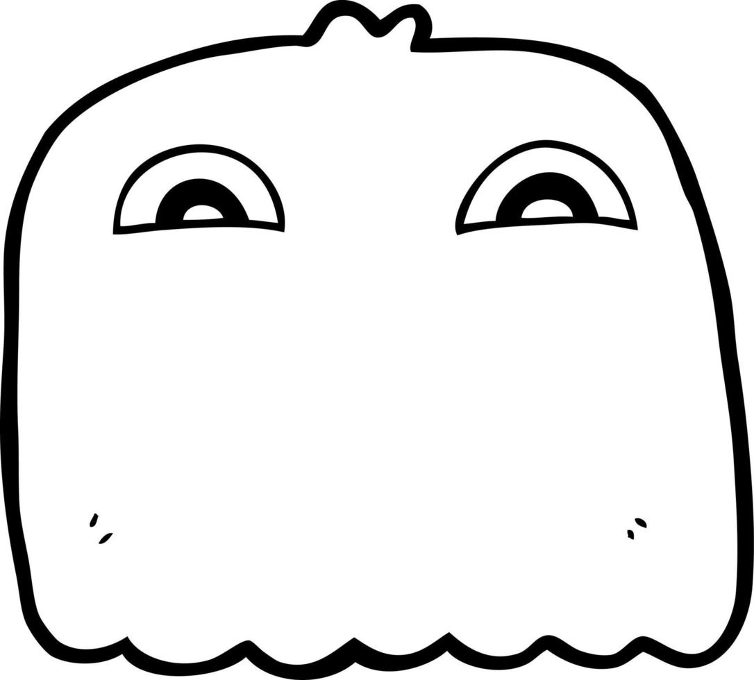 line drawing cartoon ghost vector