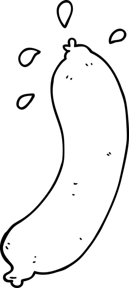 line drawing cartoon sausage vector