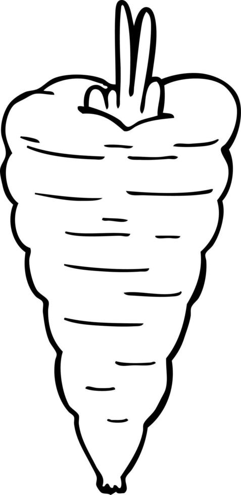 line drawing cartoon carrot vector