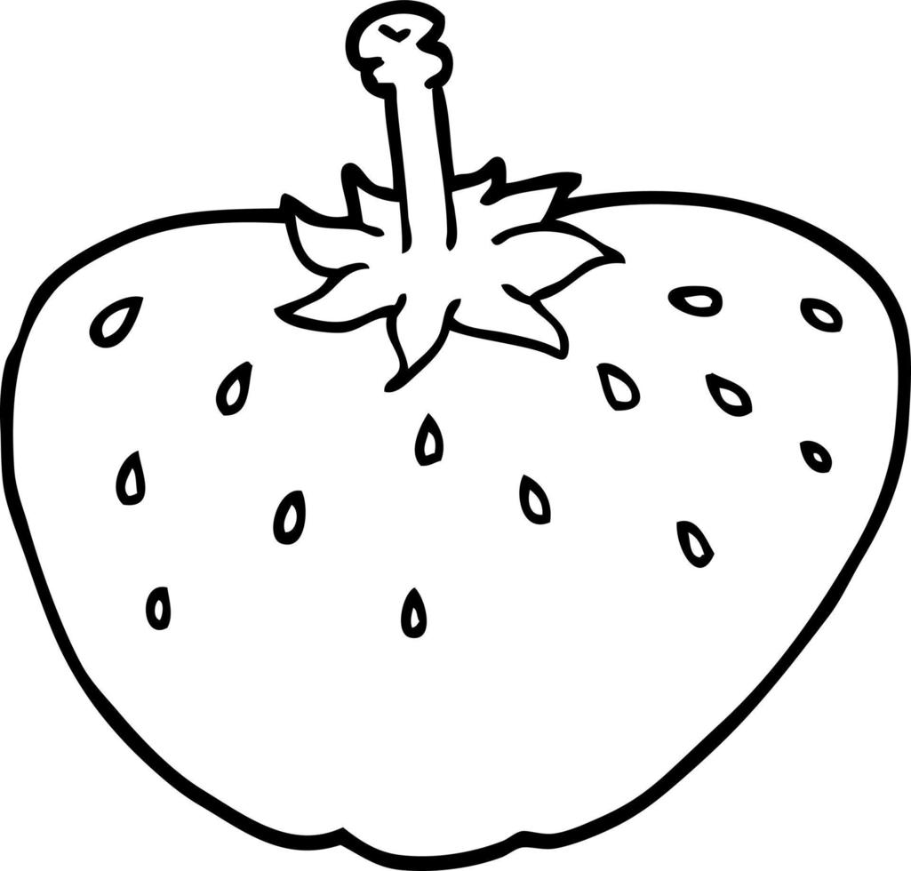 line drawing cartoon strawberry vector