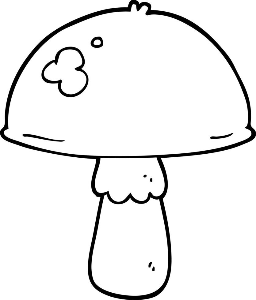 line drawing cartoon mushroom vector