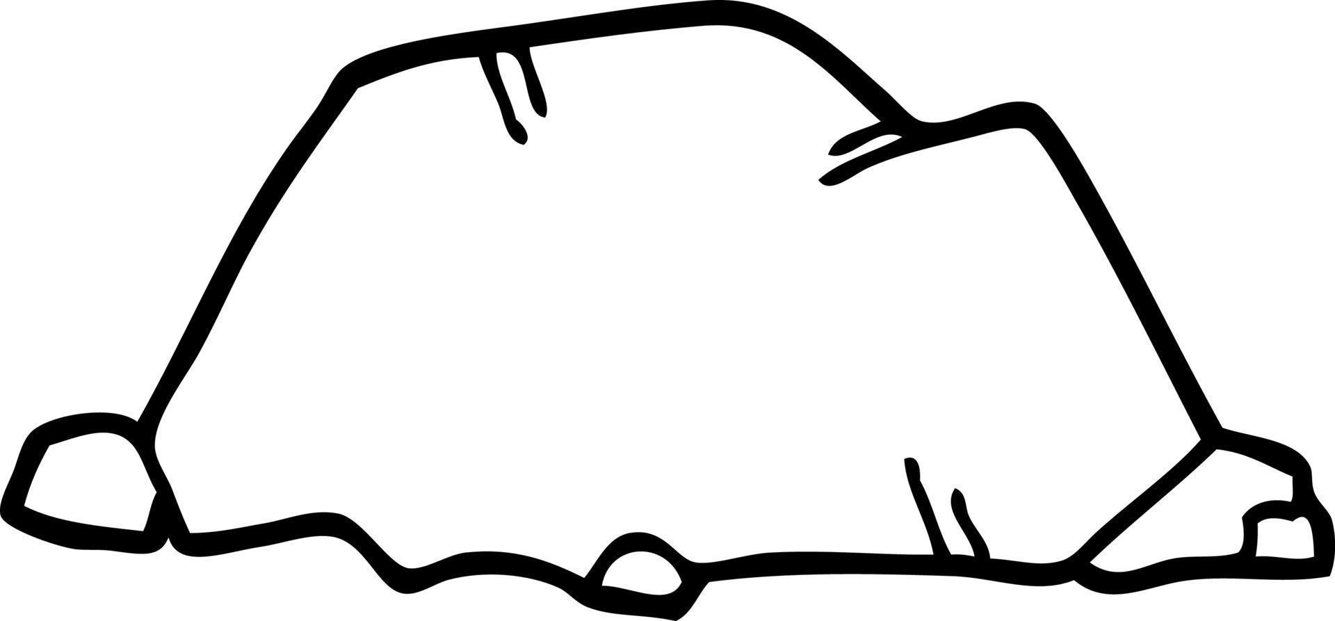 line drawing cartoon rock vector